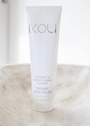 
                  
                    COCONUT & WHITE FLANNEL FLOWER ORGANIC BODY POLISH - iKOU
                  
                